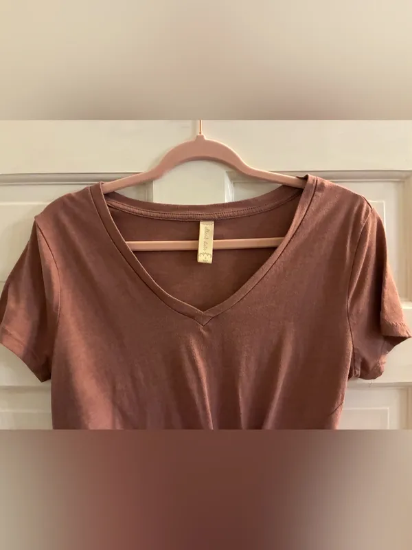 Altar'd State Elevated Studio Lightweight Tee in Rust Brown - Image 4