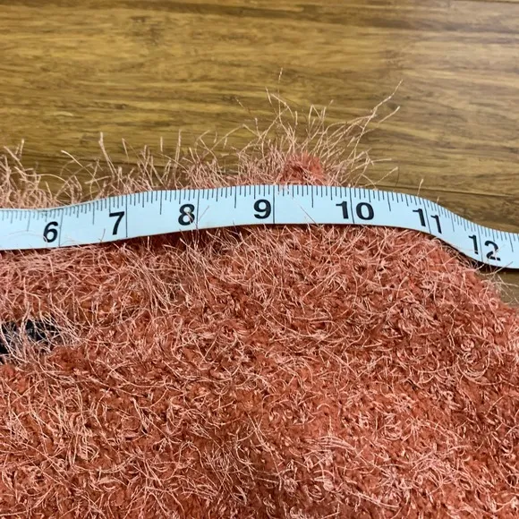 Finesse‎ Fuzzy Mini Skirt Womens Medium Textured Orange Party Clubwear Stretch - Image 6