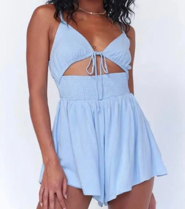 Princess Polly Light Blue Thalia Romper - Image 3