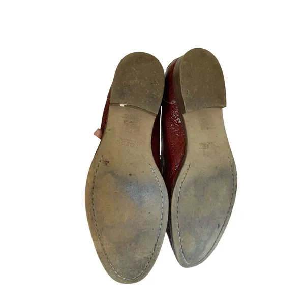 J.Crew Oxblood Red Cracked Patent Leather Tassel Loafers Made in Italy Sz 7.5 - Image 2