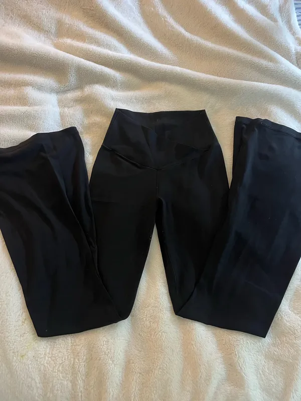 Aerie OFFLINE Black Crossover Flare Leggings - Image 2