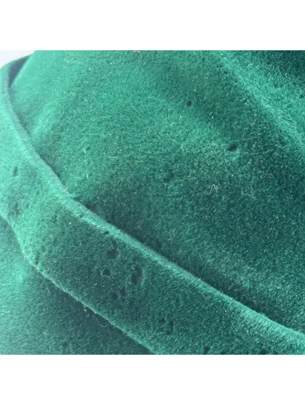 Vintage Edco Riviera Emerald Green Velour Hat with Bow Details - Image 12