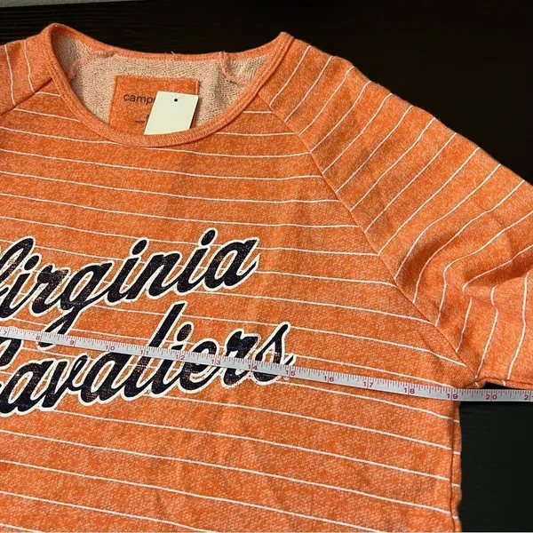Camp‎ David Women’s Orange Striped Virginia Cavaliers Sweatshirt Medium NWT - Image 10