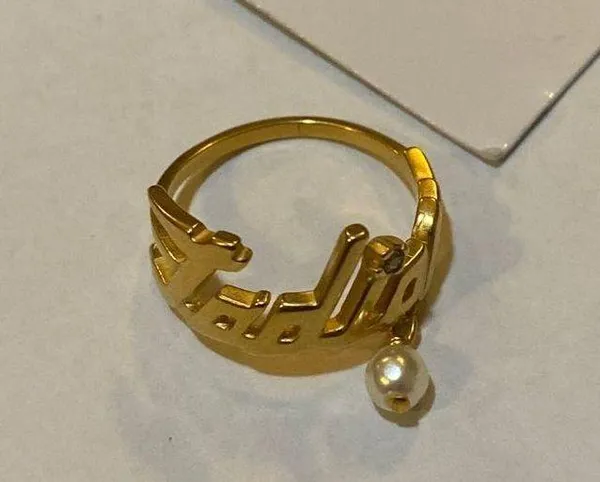 Dior J'ADIOR RING Gold-Finish Metal with a White Resin Pearl and a White Crystal - Image 5