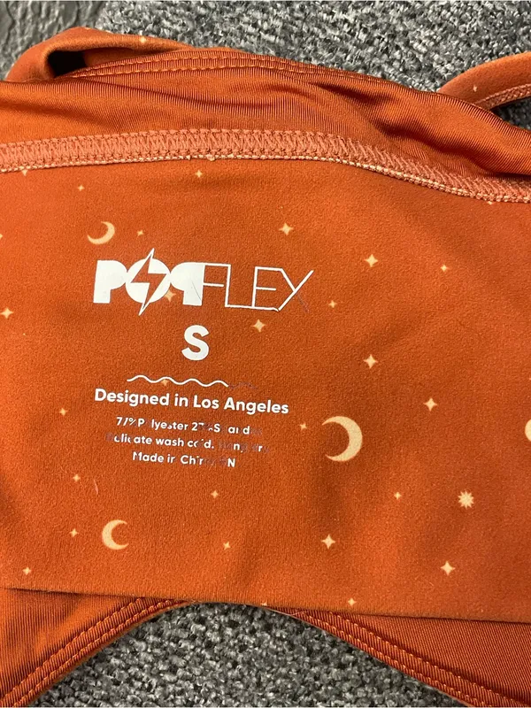 POPFLEX Rust Crescent & Star Print Sports Bra S - Image 5
