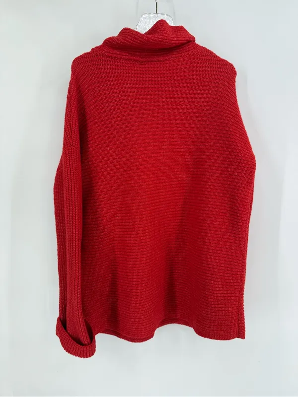 ANTHROPOLOGIE Pilcro Chunky Cowlneck Sweater Red medium - Image 2