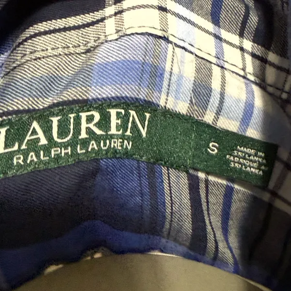 Ralph Lauren Men's Blue and Black Plaid Shirt - Image 3