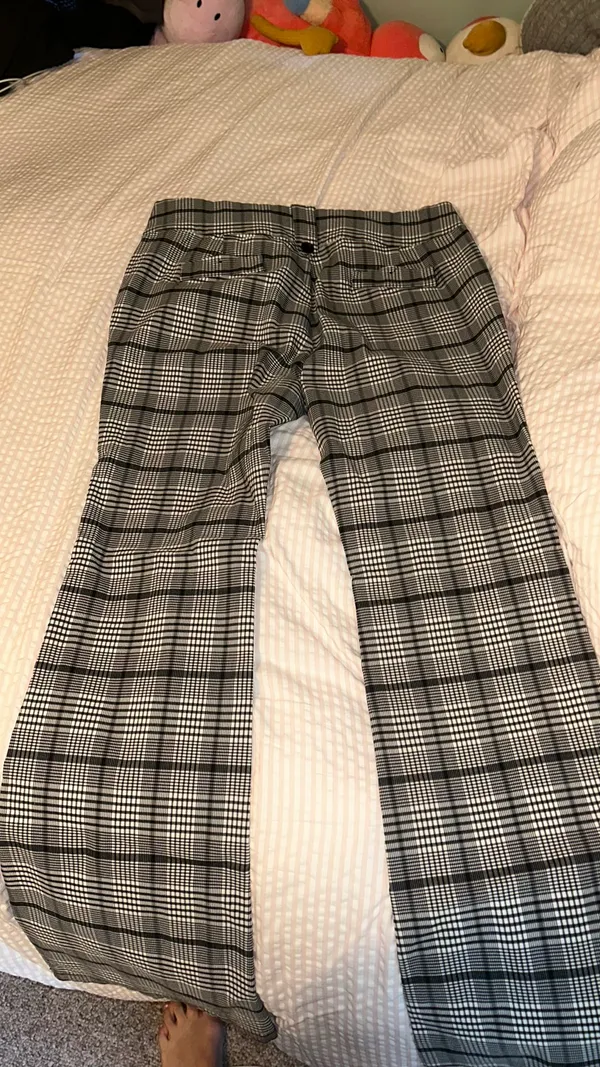 Boot Cut Plaid Dress Pants Gray Size XL - Image 3