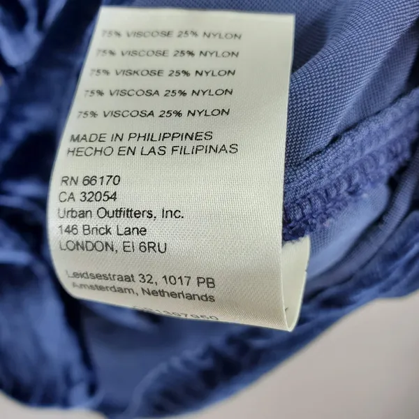 Pilcro and the Letterpress Blouse Women L Blue‎ Velvet Button Front Long Sleeve Anthropologie Top - Image 5
