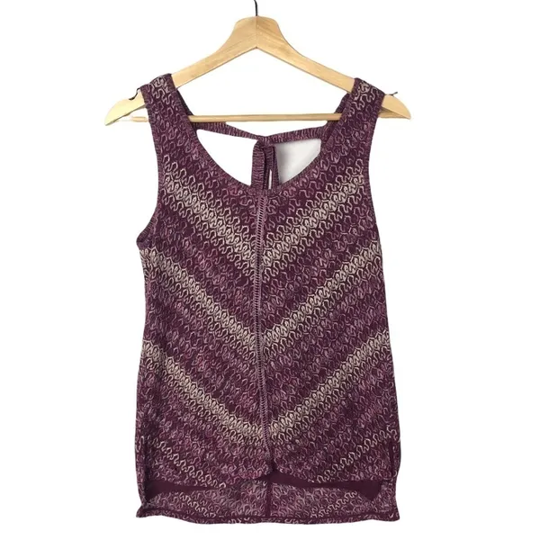 White House Black Market WHBM‎ Tie Back Purple Knit Sleeveless Sweater S - Image 3
