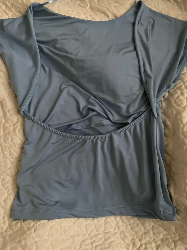 Stradivarius Open Back Blue Top - Image 2