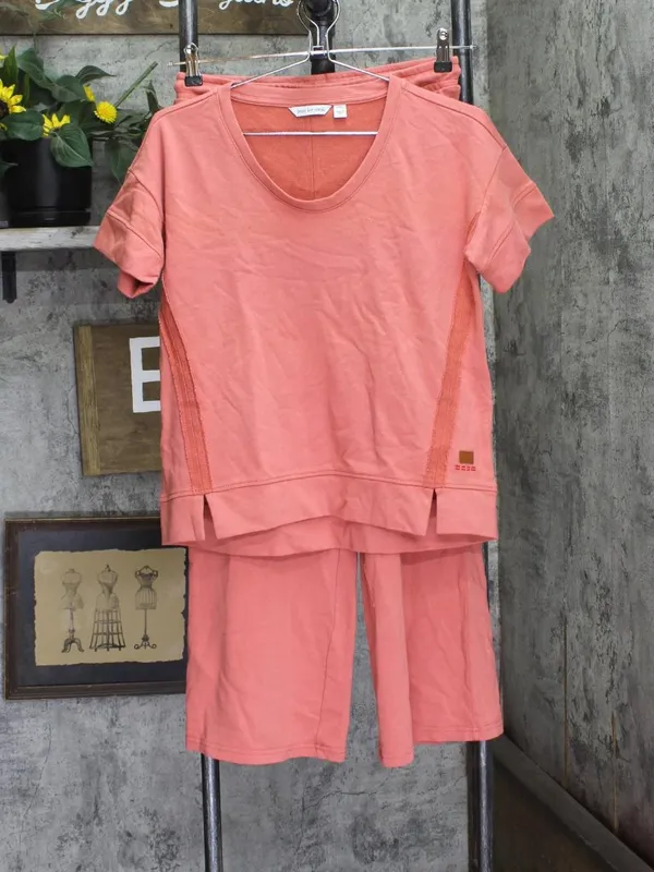 NEW Peace Love World Terry Pullover and Pant Set A692008 Faded Rose Pink P2XS - Image 2