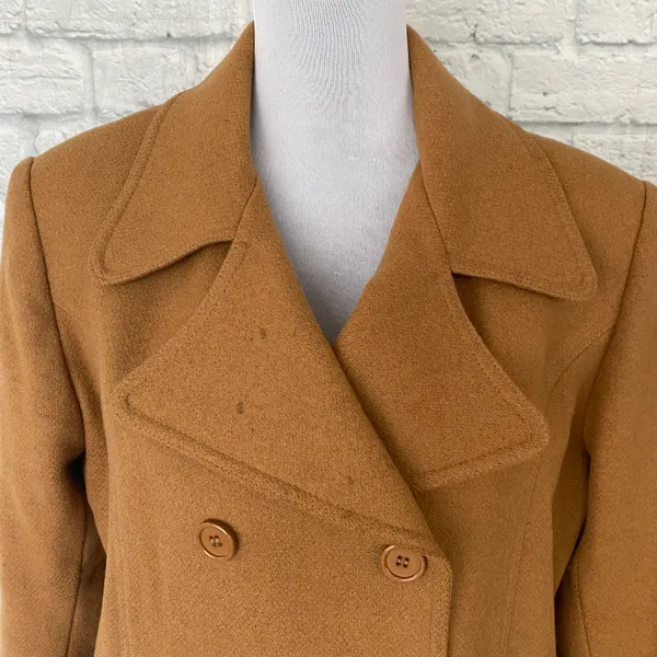 women 6 wool blend fully lined button up pea coat w/front pockets - Image 2