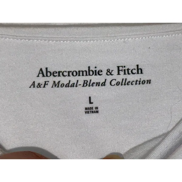 Abercrombie & Fitch A&F Modal Collection White Ruched Sleeveless Blouse Size L - Image 3