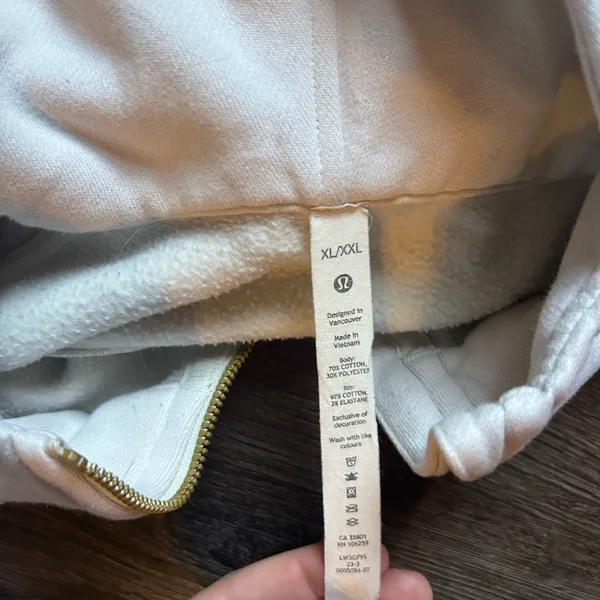 Lululemon White Hoodie with Gold Accents - Image 3