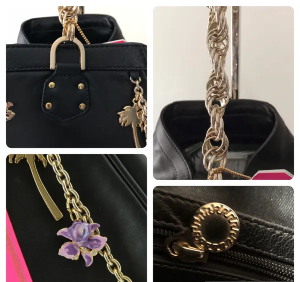 Versace For H&M Black Leather Charms Hobo Bag - Image 14