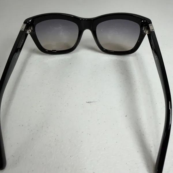 Tory Burch Sunglasses Square Black TY 7075 Silver Logo Grey Gradient Lens - Image 8