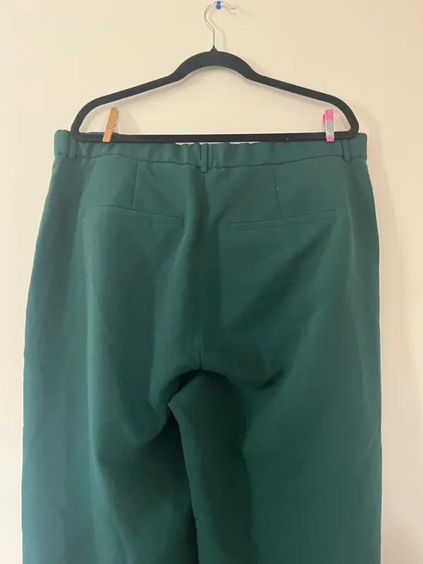 Abercrombie High Waisted Green Trouser Pants 18 Quiet Luxury Minimalist Office - Image 7