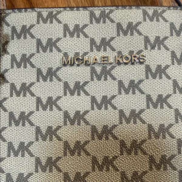 Michael Kors Signature Tote in Brown and Cream - Image 2