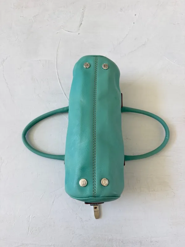 Vintage Michael Kors Barrel Bag 2000s Y2K Mint Green Teal - Image 5