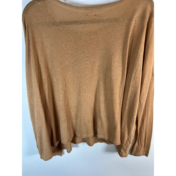 People of Leisure‎ Rolling Stones Graphic Long Sleeve T-Shirt Tan Small Made USA - Image 8