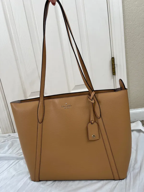 Kate Spade New York S338 Tan Tote Shoulder Bag Spade Charm - Image 10