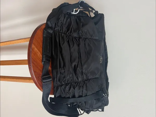 lululemon athletica Yoga Black Ruched Nylon Duffel Crossbody - Image 2