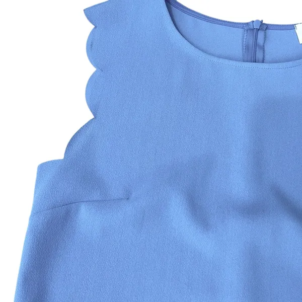 Everly Women's size Small Casual, Business,‎ Blue Dress with Scalloped Sleeves - Image 2