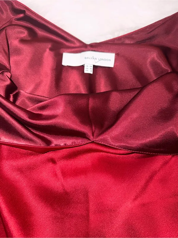 Galvan London Red Satin Spaghetti Strap Cami Top Sz 8 - Image 4