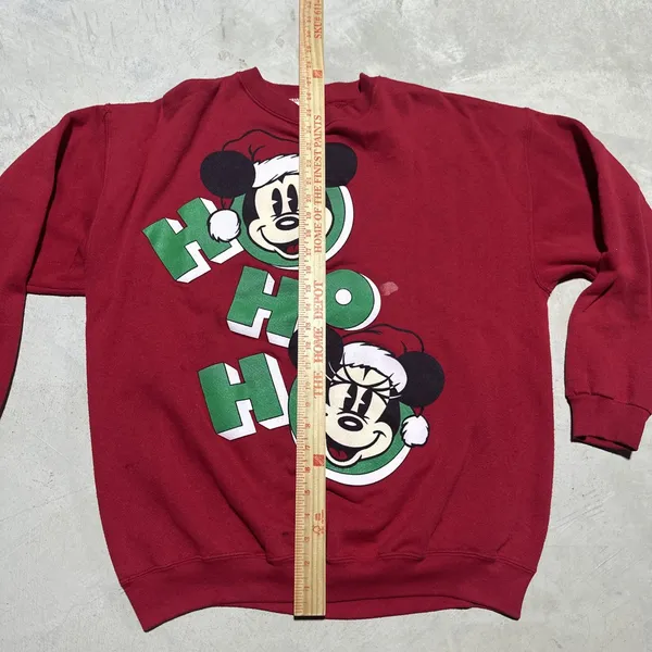 Vintage Mickey & Co Christmas Sweatshirt SZ XL Red Graphic Walt Disney Mouse - Image 4