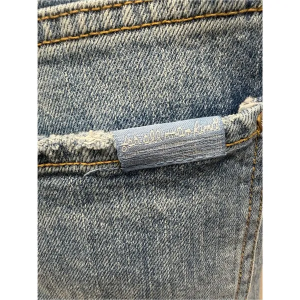 7 For All Mankind Women’s Light Wash Flare Jeans Size 30 Distressed Denim - Image 5
