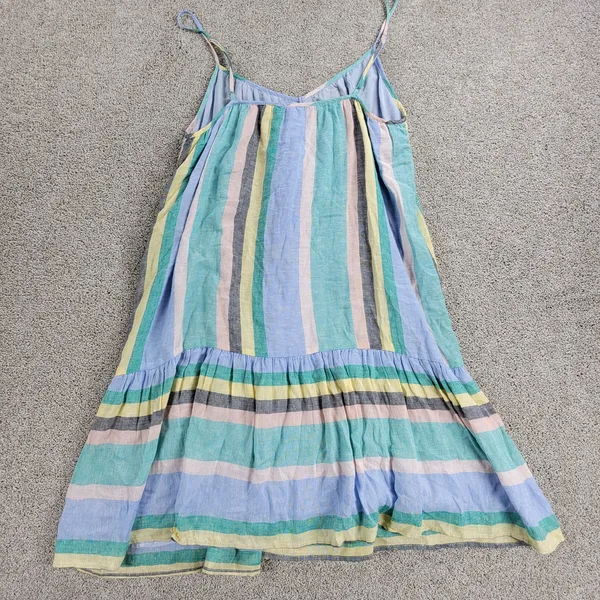 Rails Womens Ari Dress Small Blue Jamaica Stripe Spaghetti Strap V Neck Sundress - Image 8