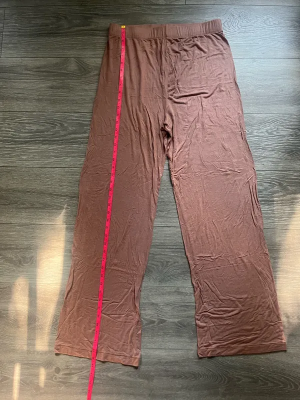 Skims Dusty Pink Wide Leg Pull On Drawstring Comfy Cozy Relax Lounge Pants M - Image 5