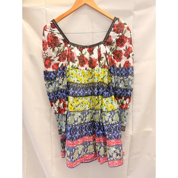 Alice + Olivia Rowen Patchwork in French Quarters‎ Floral Tunic Silk Dress XS/TP - Image 6