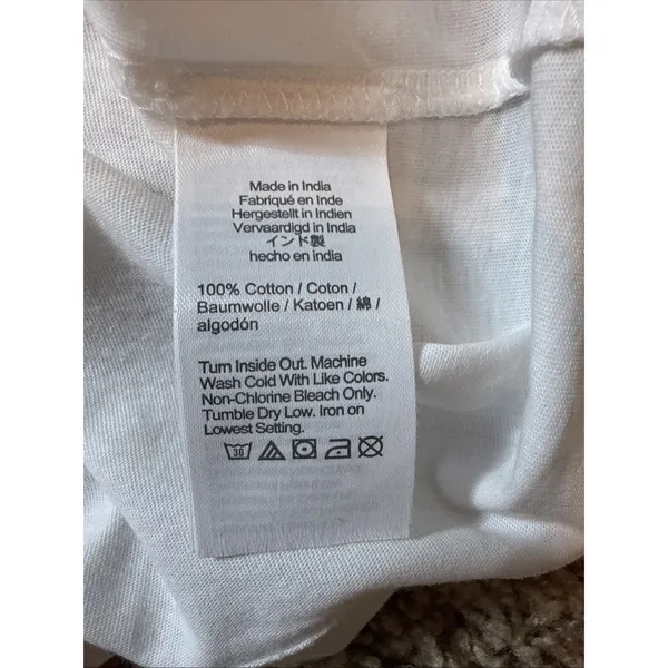 J. Crew White Sequin Clover Graphic T Shirt Size Medium NWT - Image 5