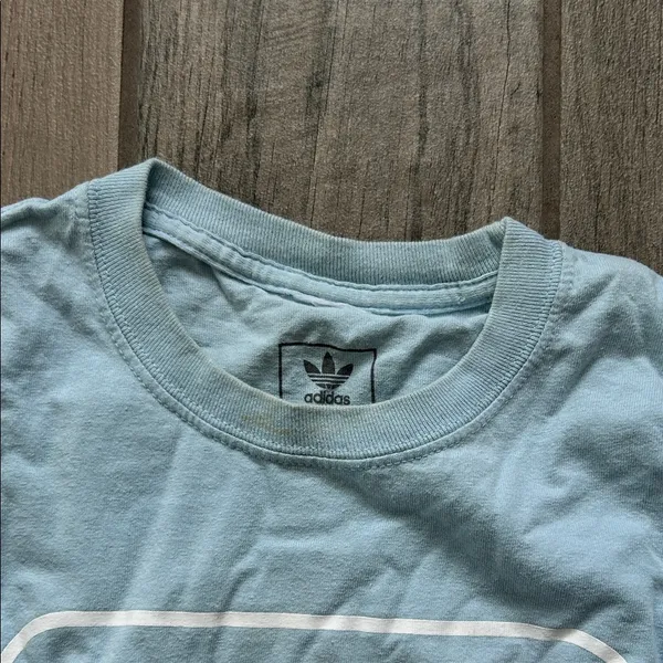 Adidas Sky Blue Long Sleeve Tee - Image 3