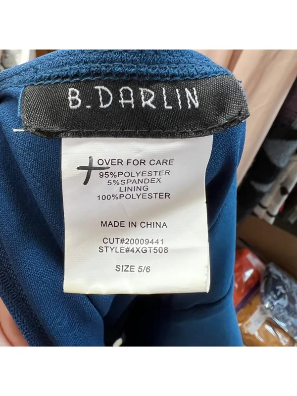 B. Darlin Teal Fit and Flare Preppy Sleeveless Mini Dress Peacock Blue Size 6 - Image 9