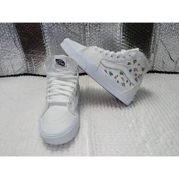VANS Sk8-Hi Tapered High Top White Women Canvas Sneakers Skate Size M 5.5 W 7 - Image 2