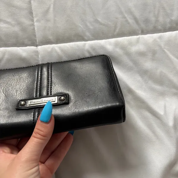 Vintage Etienne Aigner Black Zip Around Continental Wallet Stitched Leather - Image 3