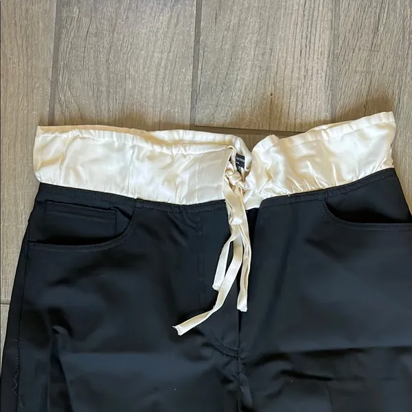 Mango Black and White Wide Leg Palazzo Pants - Image 4
