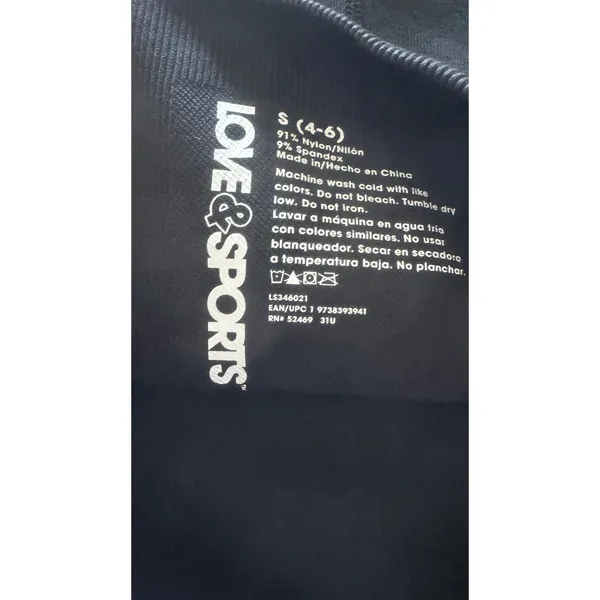 LOVE&SPORTS Womens Black Seamless High Rise Biker Shorts LS346021‎ Size S 4-6 - Image 2