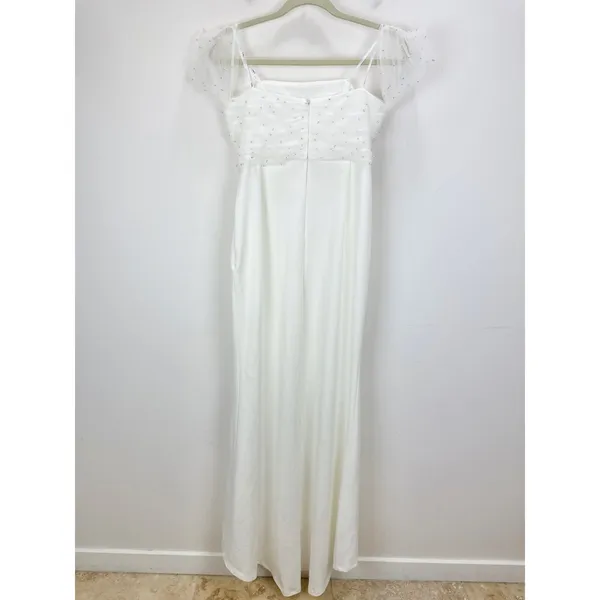 NEW Lulus Profound Glamour Ivory Pearl Off-the-Shoulder Tulip Maxi Dress Large - Image 10