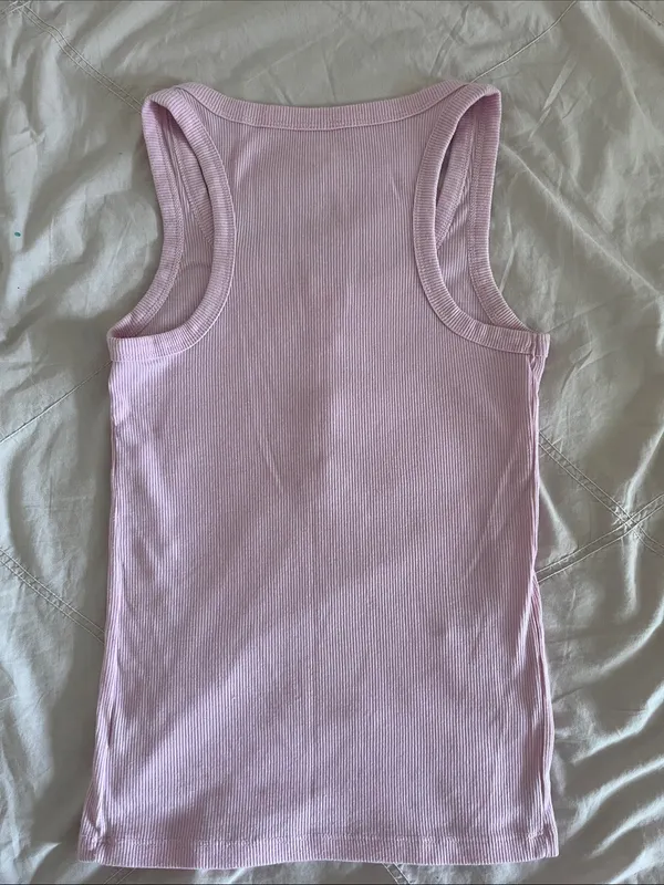 SO Ribbed Henley Tank in Soft Lilac - Image 2