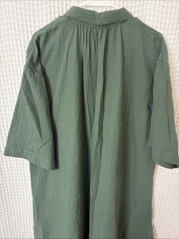 Madewell Lightestspun Cover-Up Maxi Shirtdress Sage Green Medium - Image 11