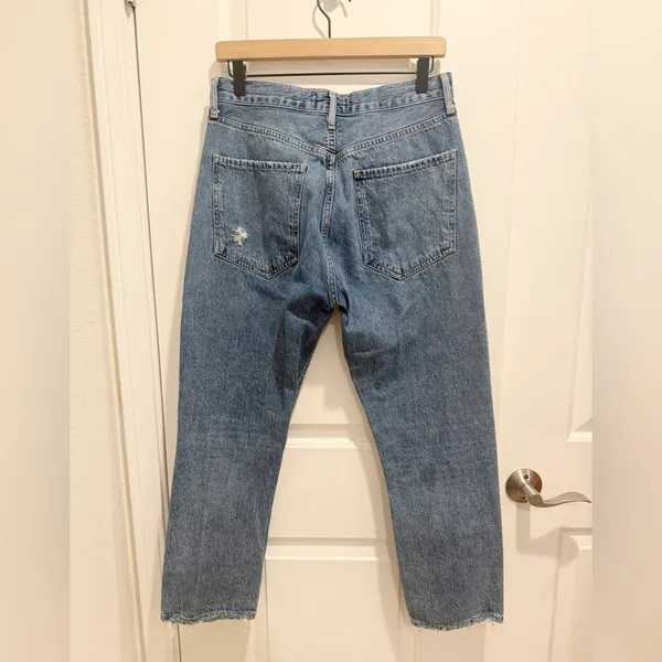 AGOLDE Riley High Rise Straight Crop Jeans Rigid Cotton‎ Denim - Image 6