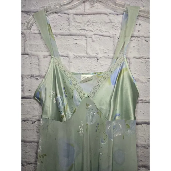 Vintage Secret Treasures floral y2k green babydoll slip lingerie medium. - Image 3