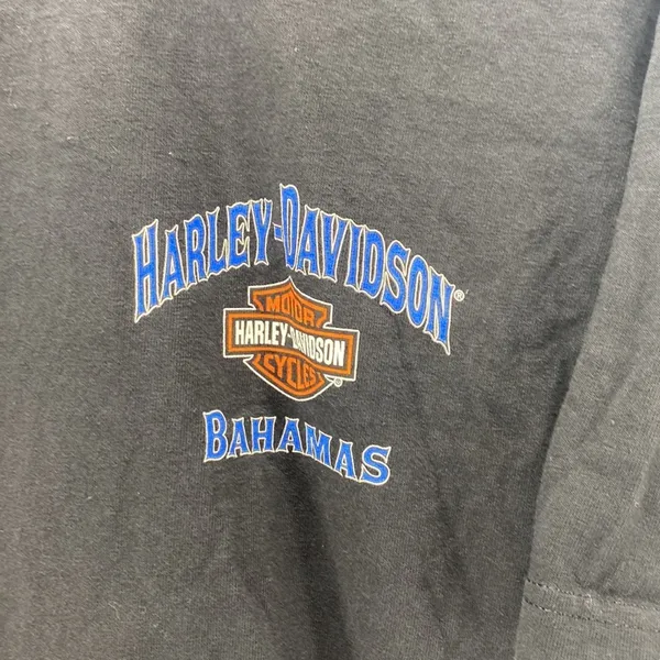 Harley Davidson Bahamas black graphic T-shirt Americana biker festival - Image 3