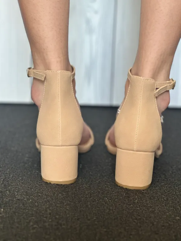 City Classified Nude Chunky Heel Sandals - Image 3