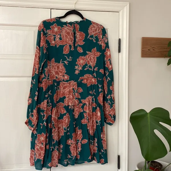 ANTHROPOLOGIE‎ Maeve Esther Floral Tiered Tunic Dress New NWT Small Green Orange - Image 6