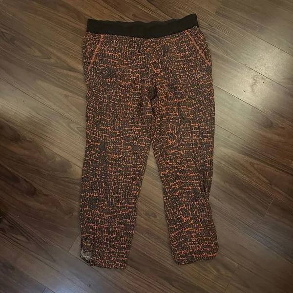 Anthropologie Hei Hei kiri kiti pants orange black medium pull on - Image 2